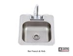 Lion Premium Grills 15 x 15 Sink with Faucet - Stainless Steel specs sheet and cutout sizes