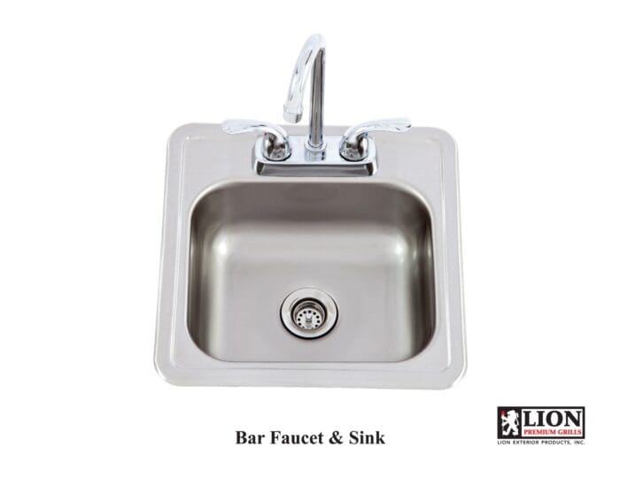 Lion Premium Grills 15 x 15 Sink with Faucet - Stainless Steel
