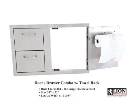 Lion Premium Grills Door Drawer Combo with Towel Rack