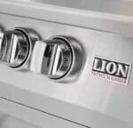 Lion Premium Grills Stainless Steel XL knobs close up