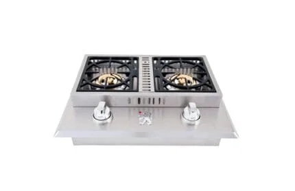Lion 26-Inch Stainless Steel Drop In Gas Double Side Burner