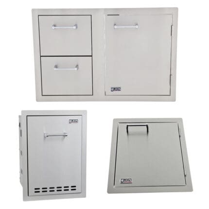 Multi Function Bin and Vertical Access Door with Door and Drawer Combination