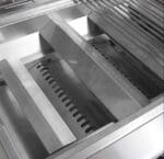 Lion Premium Grills Inside Close up of the Flame Tamers, Cooking Grates and Heat Shields