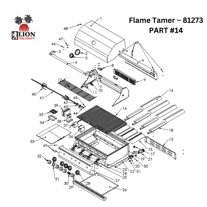 Lion Premium Grills Stainless Steel Flame Tamer - 81273