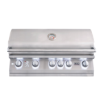 Lion Premium Grills L90000 40-Inch Stainless Steel Built-In Grill Closed with LED Knob Lights On