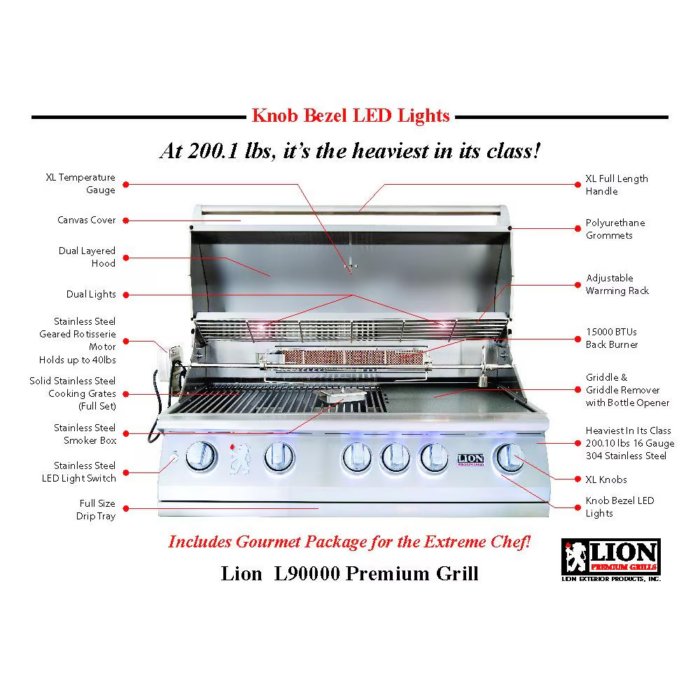 Lion L90000 40-inch Grill Specs