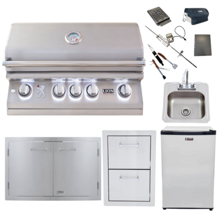 Lion L-75000 Lion 33" Double Door Lion 16" Double Door Lion 15x15 SInk Lion 20" Fridge BBQ Tools Sets