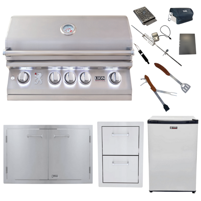 L75000 Built-In BBQ Grill 33" Double Door (Model: L3322) Double Drawers (Model: L2374) Compact Refrigerator (Model: 2002)
