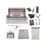 Lion 40-Inch Liquid Propane Grill L90000 with Refrigerator and Vertical Door with Towel Rack and Drop-In Sink and 5 in 1 BBQ Tool Set Package Deal