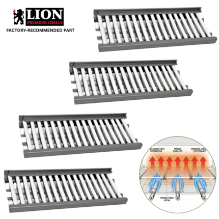 Professional Series Italian Ceramic Tubes w Flame Tray Set of 4 - L89746