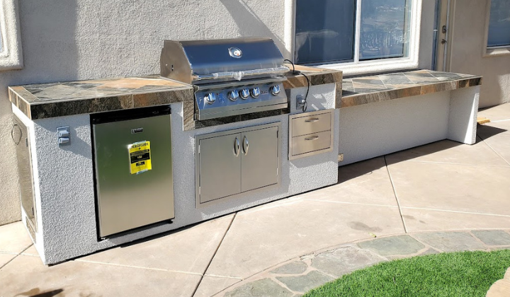 Lion Grills in a functional outdoor kitchen