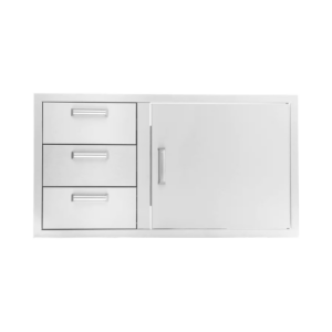 PCM 39-Inch Stainless Steel Reversible Access Door & Triple Drawer Combo – BBQ-260-DDC-39