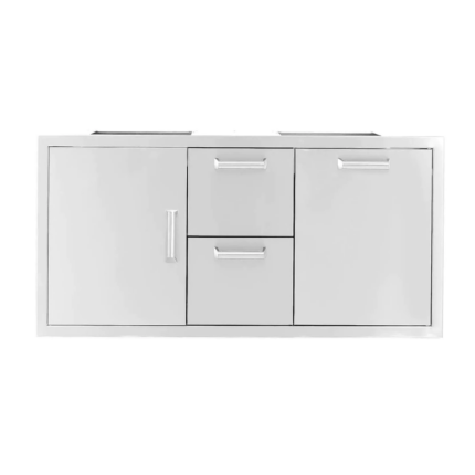 42-Inch Stainless Steel Door, Double Drawer & Roll-Out Trash Bin Combo