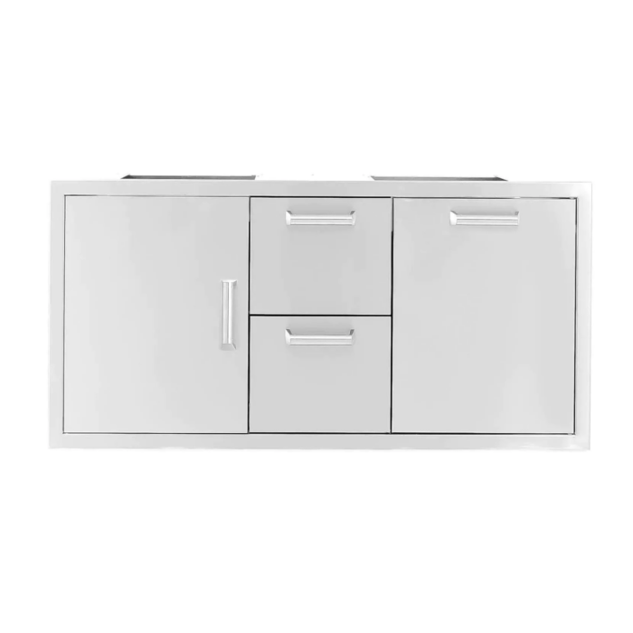 42-Inch Stainless Steel Door, Double Drawer & Roll-Out Trash Bin Combo