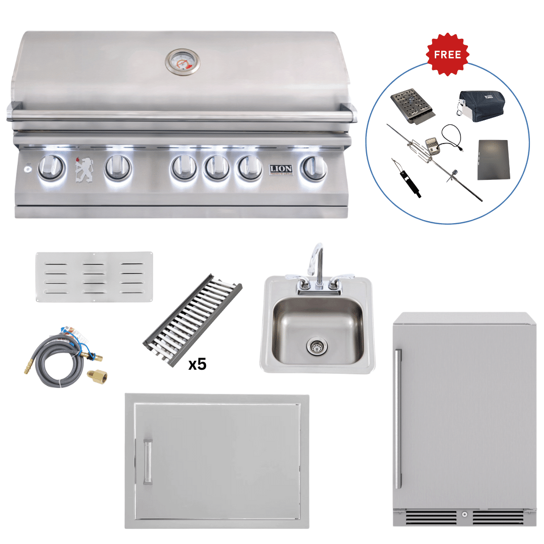 LUX90-P016 Lion Outdoor Kitchen Lux Package LUX90-P016 Lion Outdoor Kitchen Lux Package
