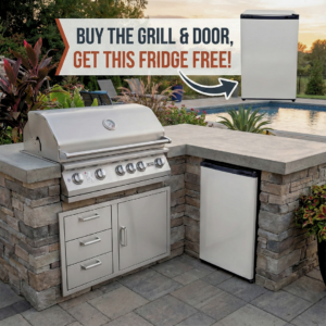 Lion Outdoor Kitchen Package – Qualifying Grill & Door Combo with FREE 20-Inch Refrigerator