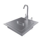 Sunstone 20-Inch ADA Compliant Single Sink W Cover & HotCold Faucet - ADASK20