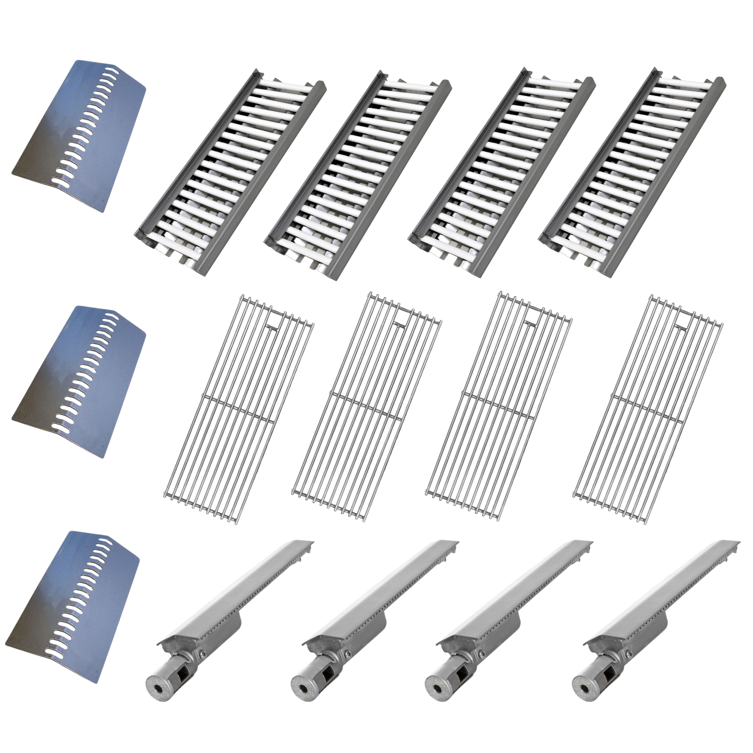 Lion L75000 32-Inch Grill Parts Package 15-Piece 4 Burners 4 Ceramic Flame Tamers 4 Cooking Grates & 3 Heat Shields Lion L75000 32-Inch Grill Parts Package 15-Piece: 4 Burners 4 Ceramic Flame Tamers 4 Cooking Grates & 3 Heat Shields - Image 1