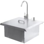 PCM 21-in Outdoor Rated Stainless Steel Drop-In Sink w/ Hot/Cold Faucet – BBQ-21SNK-SS - Image 2