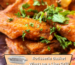 Rotisserie basket wings on a Lion grill game day recipe card presentation