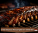 Juicy barbecued baby back ribs glistening with glaze on a grill to showcase the ribs on gas grill cooking results