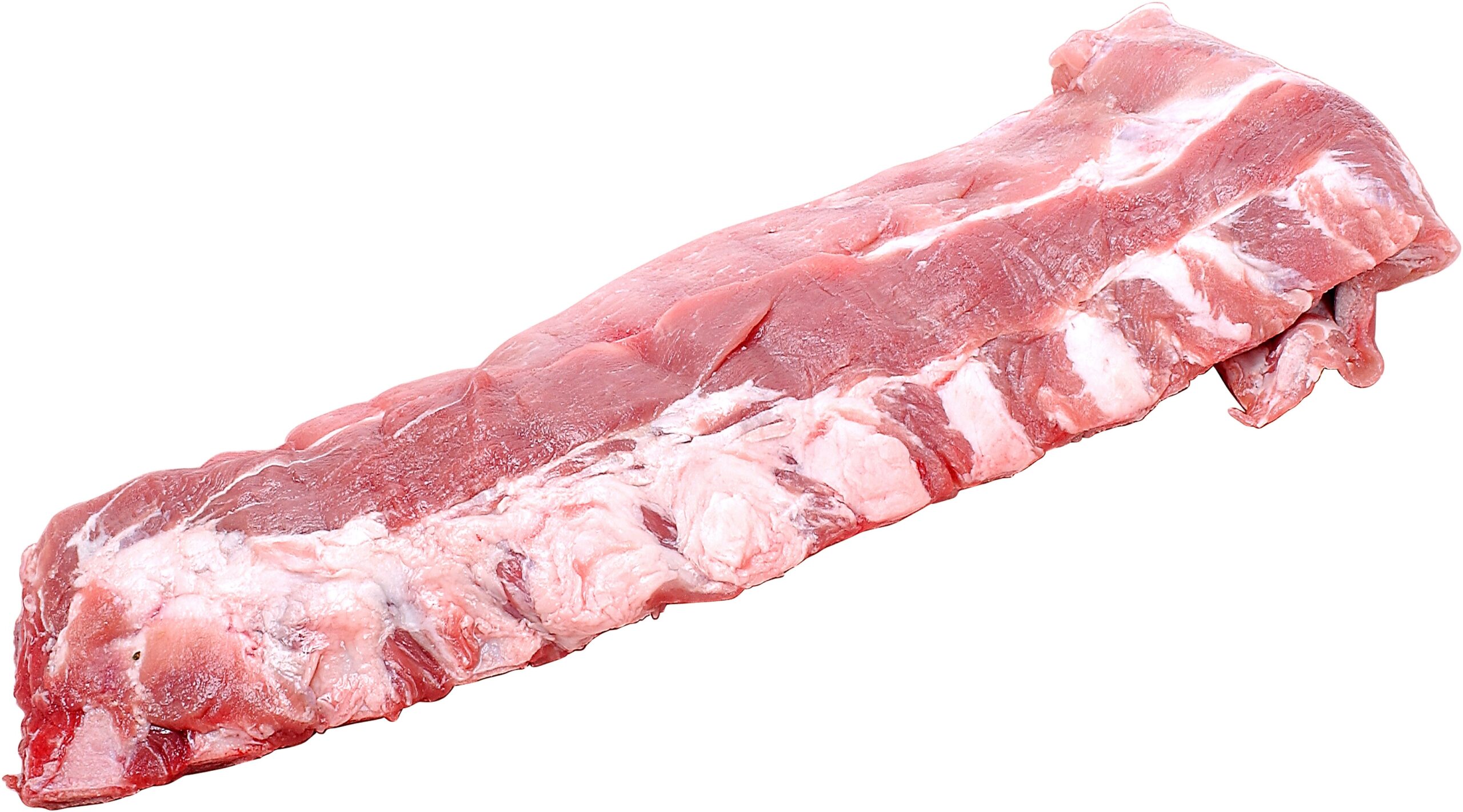 Raw baby back ribs rack ready for dry rub and smoker box on a Lion gas grill